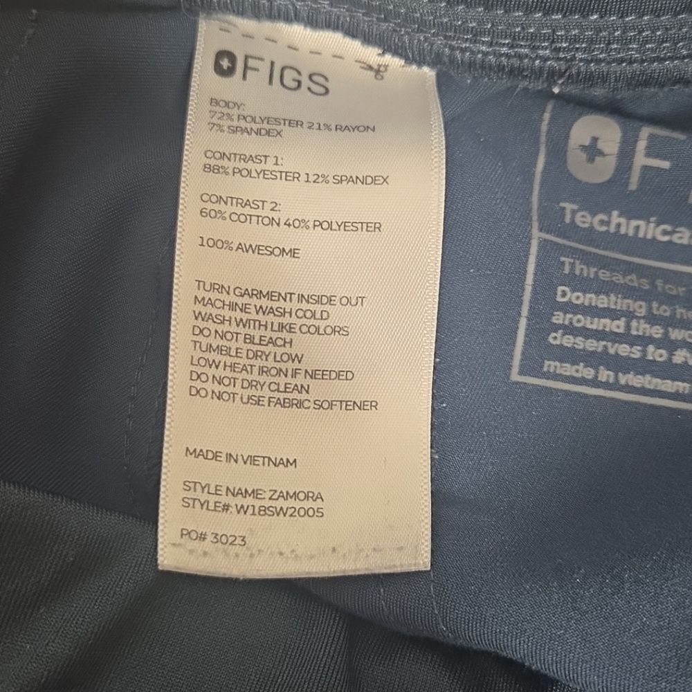 Figs ZAMORA Jogger Scrub Pants NAVY XS EUC Nurse Uniform Medical Comfort FADED - Picture 6 of 11